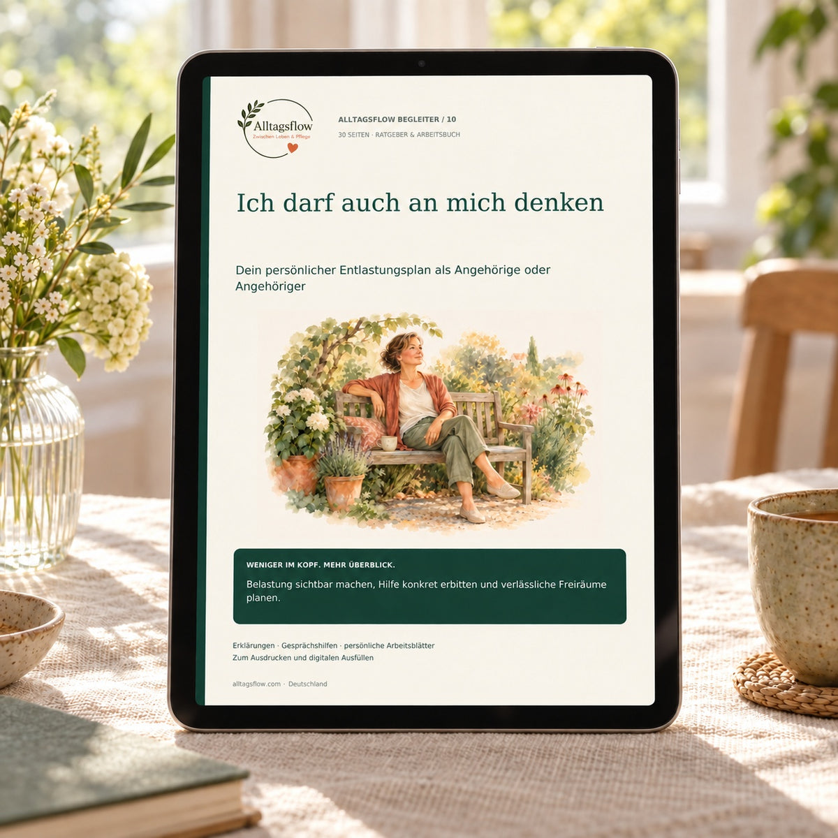 Ich darf auch an mich denken – Dein Entlastungsplan als pflegende Angehörige | PDF mit 30 Seiten