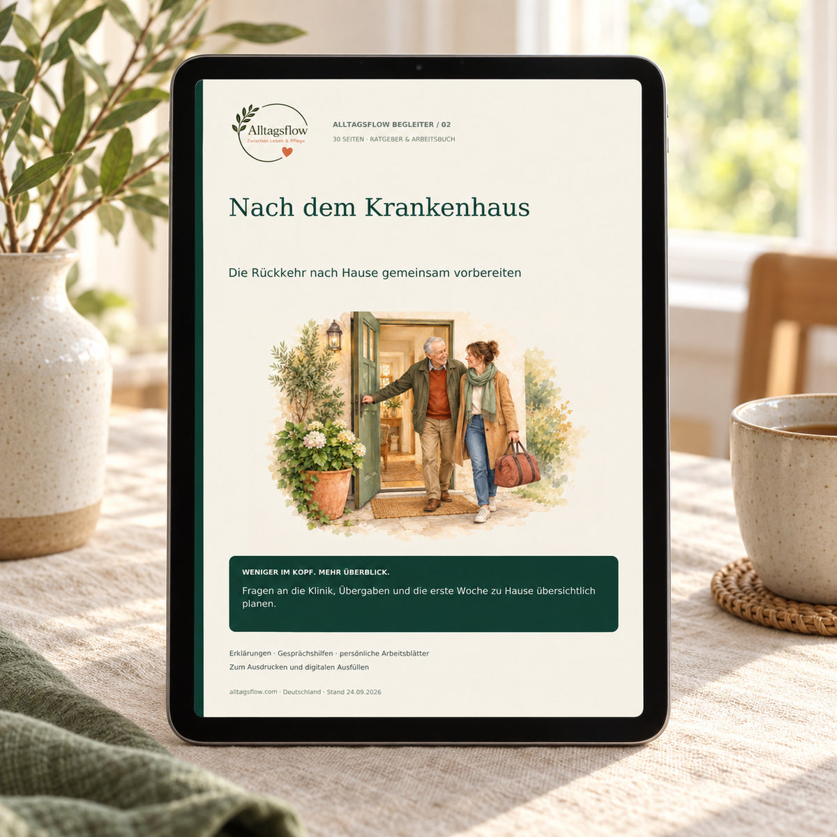 Nach dem Krankenhaus – Die Rückkehr nach Hause vorbereiten | PDF-Ratgeber & Arbeitsbuch