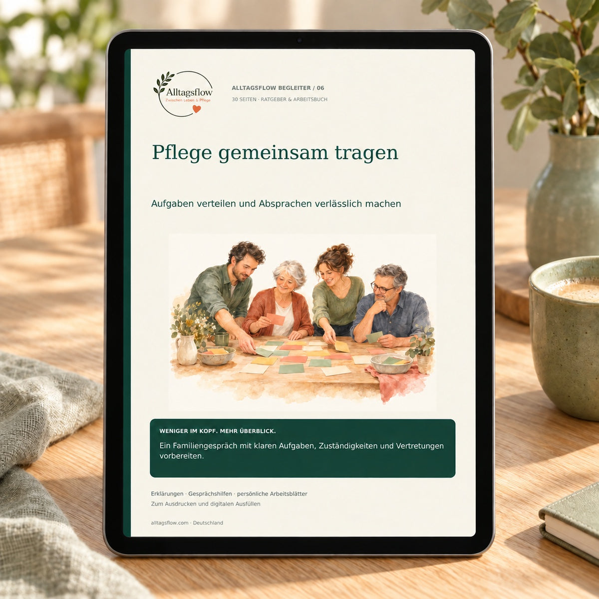 Pflege gemeinsam tragen – Aufgaben verteilen und Absprachen treffen | PDF-Ratgeber mit 30 Seiten