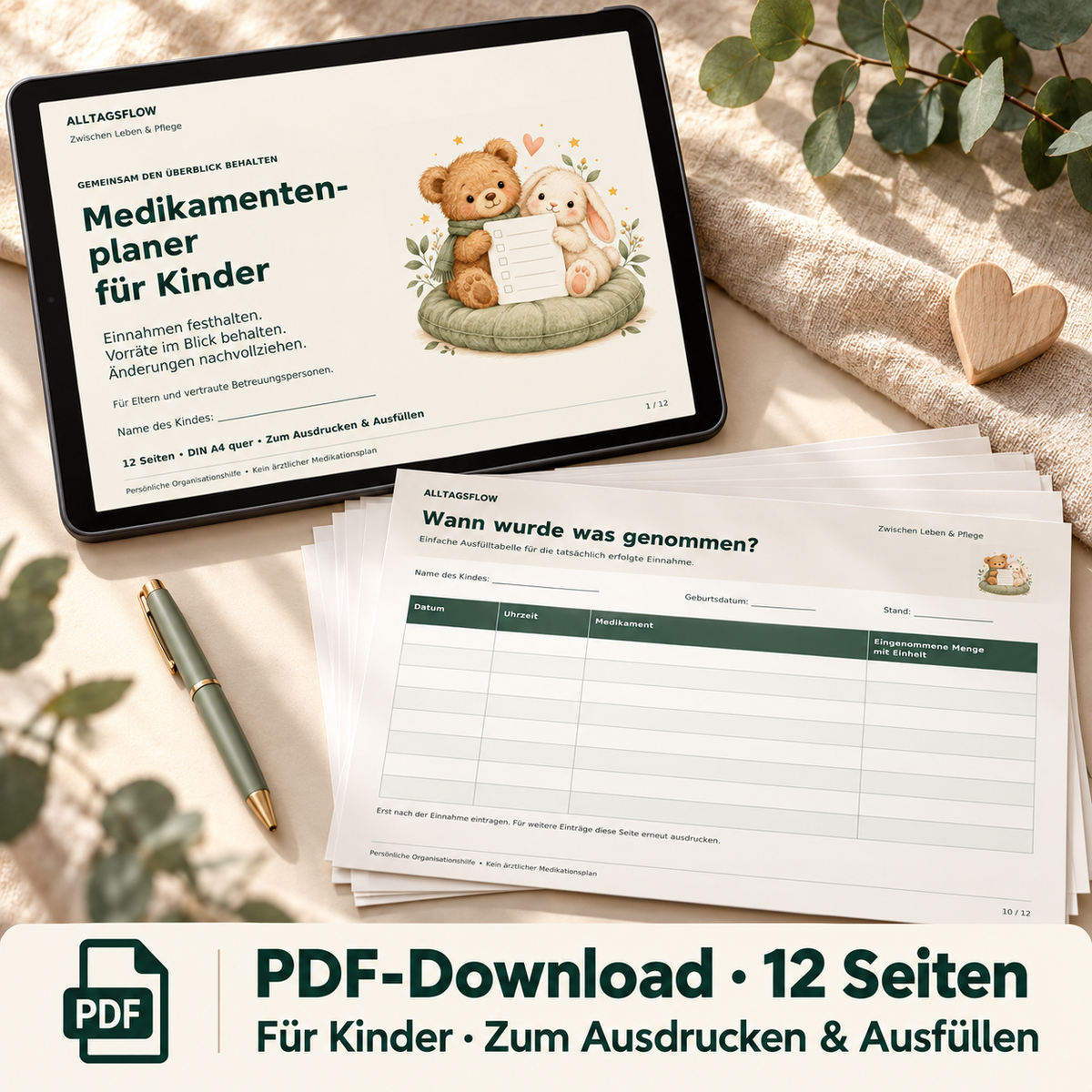 Medikamentenplaner für Kinder – Einnahmen & Vorräte im Blick | PDF