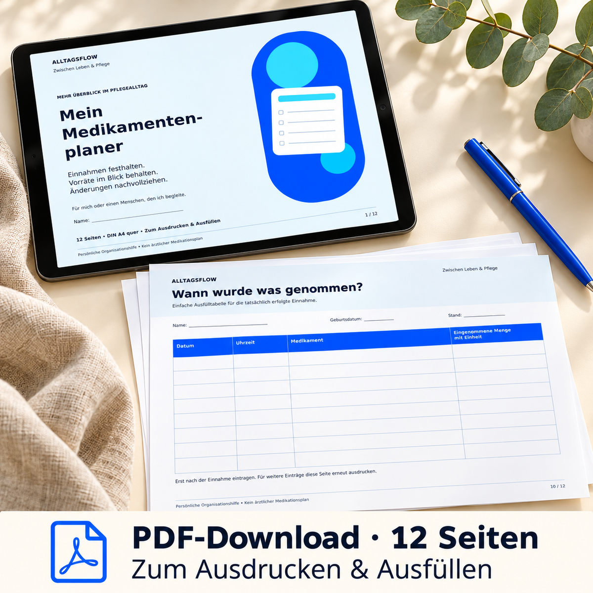 Medikamentenplaner – Einnahmen, Vorräte & Änderungen im Blick | PDF