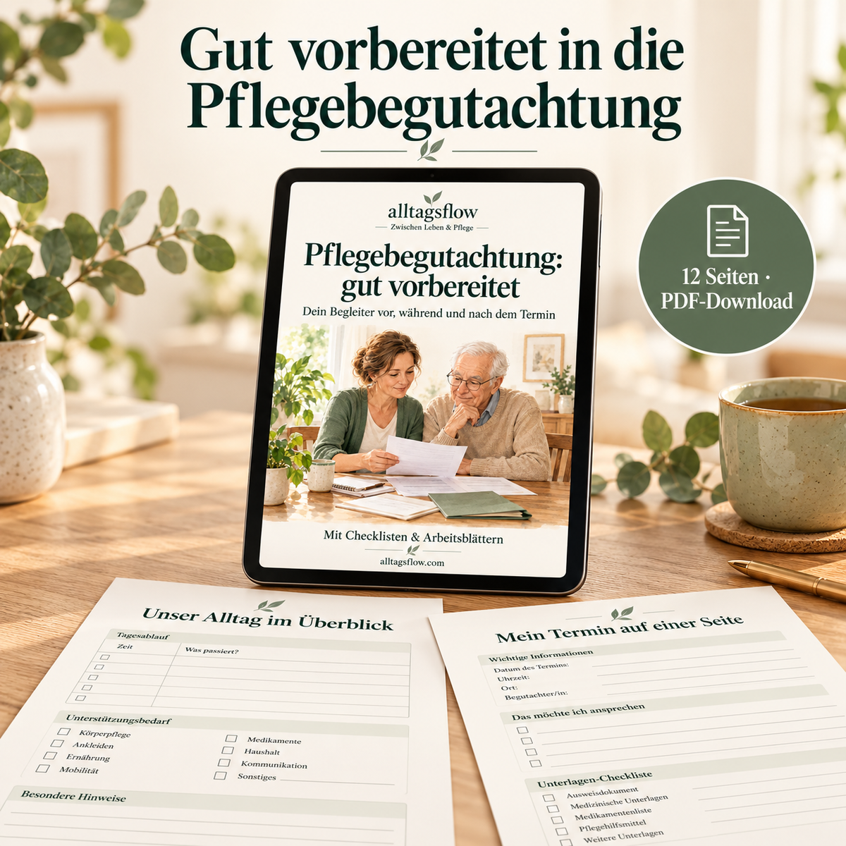 Pflegebegutachtung: gut vorbereitet – PDF-Ratgeber mit Checklisten
