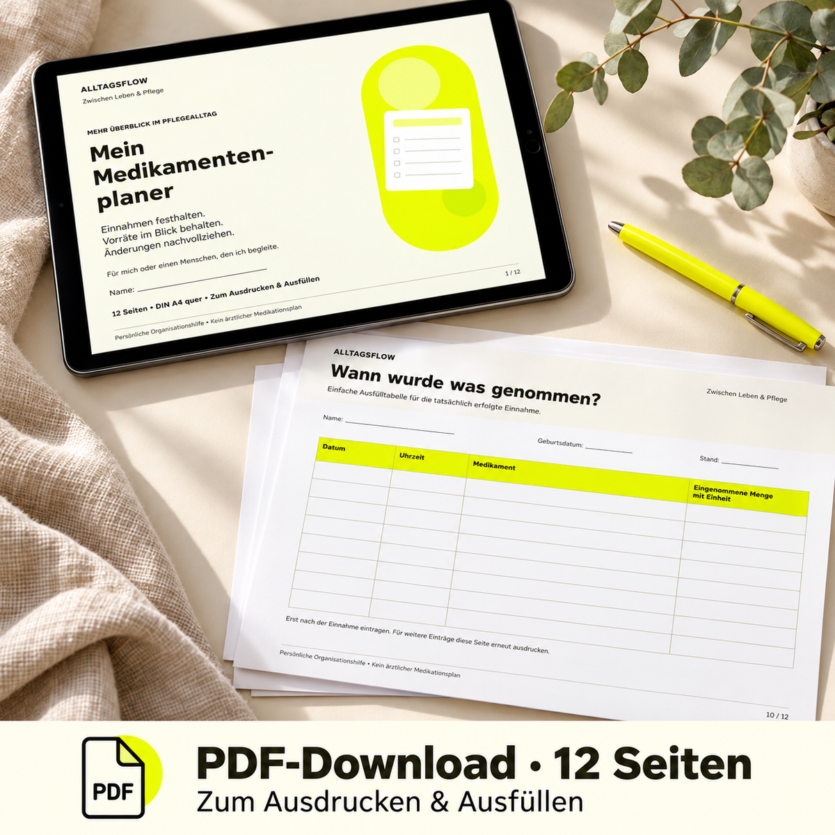 Medikamentenplaner – Einnahmen, Vorräte & Änderungen im Blick | PDF