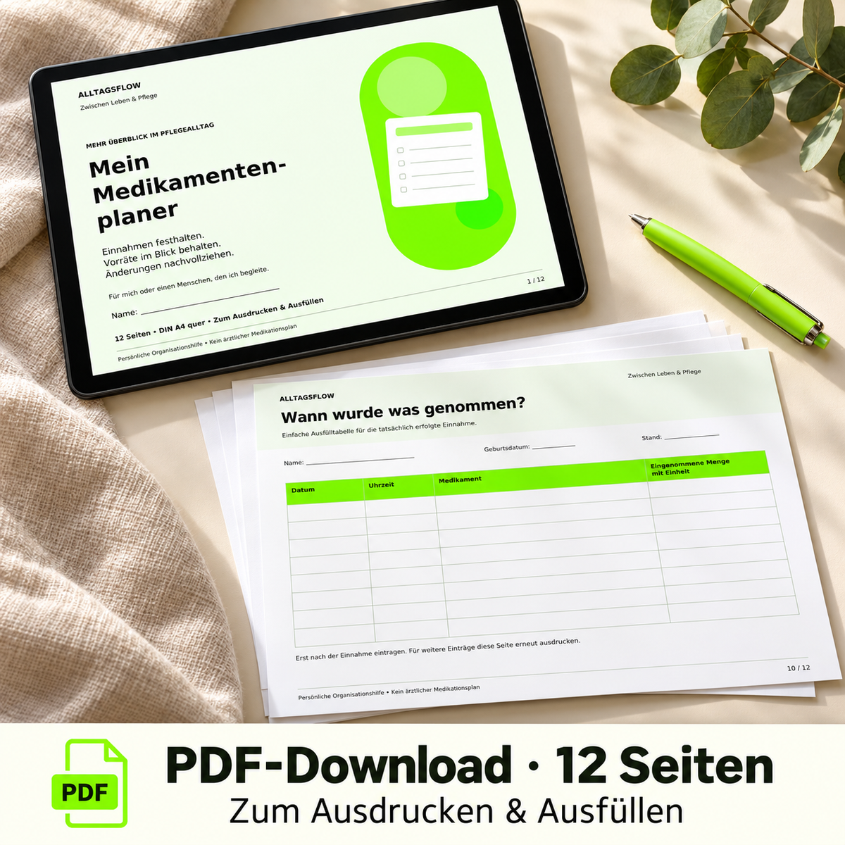 Medikamentenplaner – Einnahmen, Vorräte & Änderungen im Blick | PDF